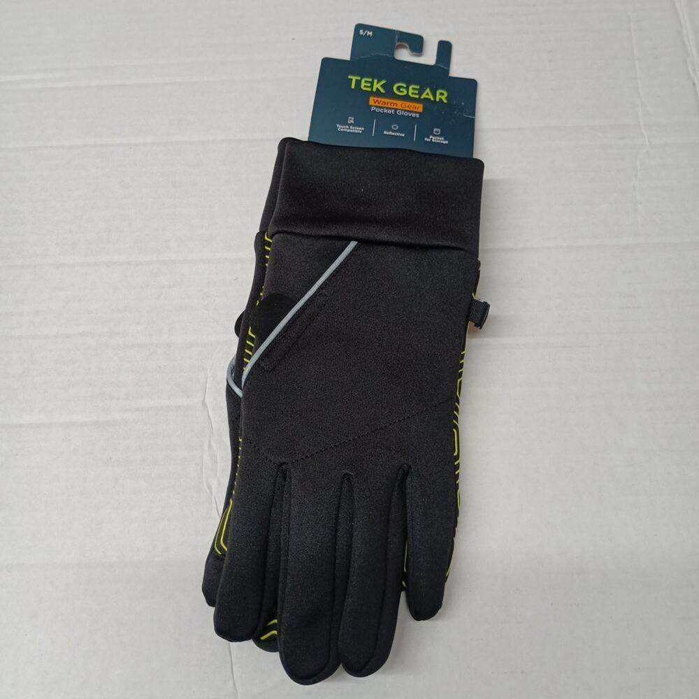 Tek Gear WarmTek Pocket Men's Gloves Touchscreen Compatible S/M Reflective NWT